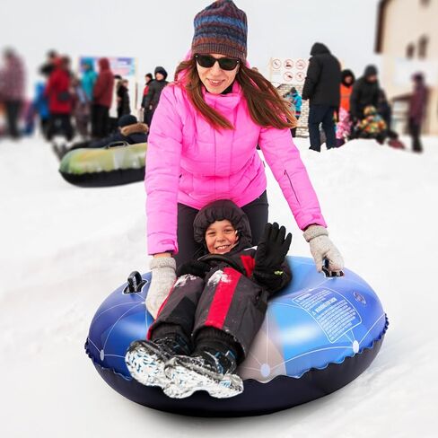 Poen 4 عبوات من أنابيب زلاجات الثلج القابلة للنفخ مقاس 91.44 سم، ألعاب أنبوبية من البلاستيك الثلجي شديدة التحمل، زلاجات سفلية صلبة سميكة مع مقابض للبالغين، ألعاب شتوية، رياضات التزلج في الهواء الطلق (نابضة بالحياة) in Kuwait