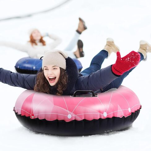 Poen 4 عبوات من أنابيب زلاجات الثلج القابلة للنفخ مقاس 91.44 سم، ألعاب أنبوبية من البلاستيك الثلجي شديدة التحمل، زلاجات سفلية صلبة سميكة مع مقابض للبالغين، ألعاب شتوية، رياضات التزلج في الهواء الطلق (نابضة بالحياة) in Kuwait