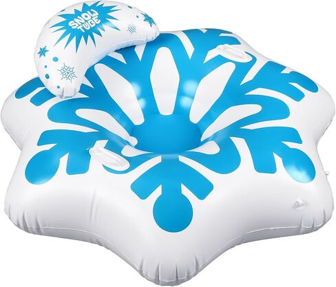 أنبوب تزلج سداسية الشكل قابل للنفخ في الشتاء من Soulchen، أنبوب ثلج سفلي مغطى بمقابض مدمجة، زلاجات ندفة الثلج للحدائق الثلجية والساحات الخلفية ومتعة الأسرة والأنشطة الشتوية الخارجية in Kuwait