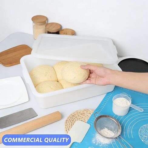 3 عبوات من أحواض الحافلات التجارية البلاستيكية سعة 13 لتر مع غطاء، وحوض أطباق المطاعم، باللون الأبيض in Kuwait