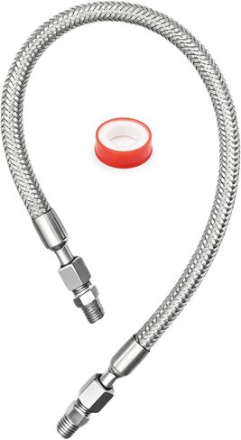 1/4 "NPT x 20" خرطوم قافز لضاغط الهواء، مضفر من الفولاذ المقاوم للصدأ، تركيبات ذكر × ذكر، موصل مرن للضغط العالي in Kuwait