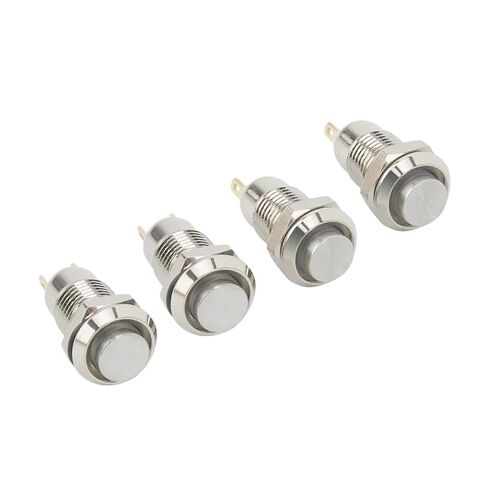 fengpeng 8MM 10MM 12MM 16MM Metal Button Switch Self Lock High Head 1 Normally Open Waterproof(No Light,12MM_MOMENTARY SELF-Reset_3-6V) in Kuwait