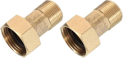 uxcell 2Pcs Brass Water Meter Pipe Fittings, G3/4" Male x G1" Female Threaded Brass Hex Nipple Connector with Seal Washer for Water Meter Coupling Replacement and Repair in Saudi Arabia
