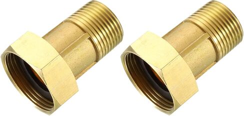 uxcell 2Pcs Brass Water Meter Pipe Fitting, G1" Male x G1-1/4" Female Threaded Brass Hex Nipple Connector with Seal Washer for Water Meter Coupling Replacement and Repair in Saudi Arabia