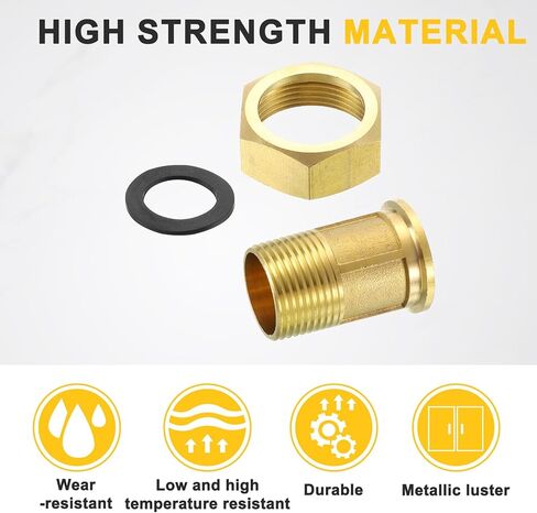 uxcell 2Pcs Brass Water Meter Pipe Fitting, G1" Male x G1-1/4" Female Threaded Brass Hex Nipple Connector with Seal Washer for Water Meter Coupling Replacement and Repair in Saudi Arabia