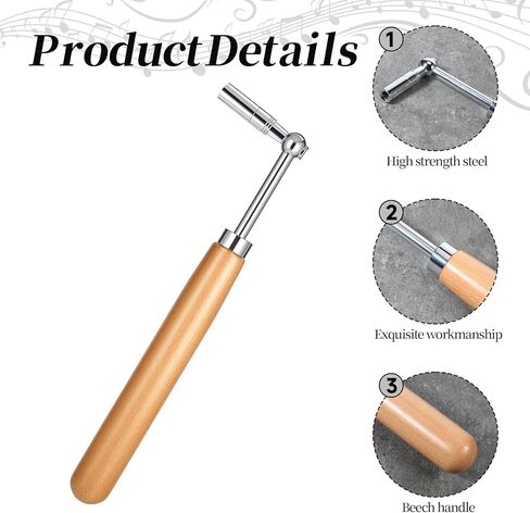 Piano Tuner Wrench Hammer with Portable Velvet Bag, Professional Piano Tuning Kit, Universal Star Tip Tuning Lever Tool for Beginners and Professionals in Saudi Arabia