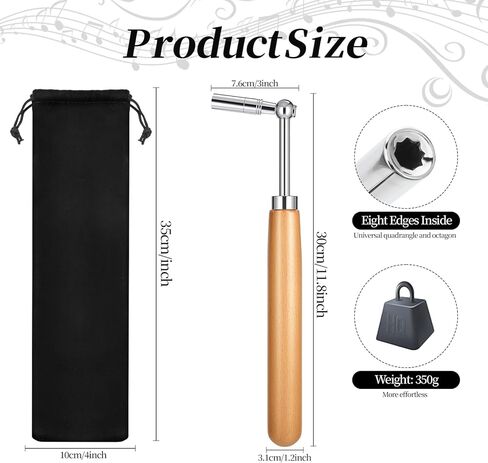 Piano Tuner Wrench Hammer with Portable Velvet Bag, Professional Piano Tuning Kit, Universal Star Tip Tuning Lever Tool for Beginners and Professionals in Saudi Arabia