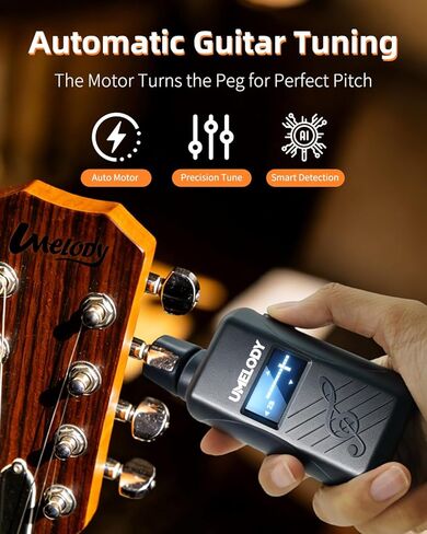 موالف جيتار تلقائي 3 في 1 مع بندول الإيقاع ولفاف السلسلة، أداة ضبط لوني رقمية ذكية للجيتار الصوتي والكهربائي، موالف القيثارة للمبتدئين والموسيقيين in Kuwait