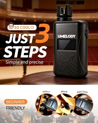 موالف جيتار تلقائي 3 في 1 مع بندول الإيقاع ولفاف السلسلة، أداة ضبط لوني رقمية ذكية للجيتار الصوتي والكهربائي، موالف القيثارة للمبتدئين والموسيقيين in Kuwait