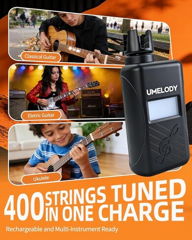 موالف جيتار تلقائي 3 في 1 مع بندول الإيقاع ولفاف السلسلة، أداة ضبط لوني رقمية ذكية للجيتار الصوتي والكهربائي، موالف القيثارة للمبتدئين والموسيقيين in Kuwait