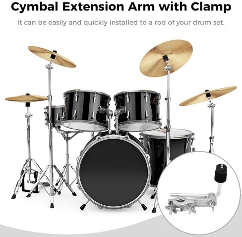 Quick-Release Cymbal Extension Arm With Adjustable L-Rod And Clamp, Metal Drum Kit Accessory in Saudi Arabia