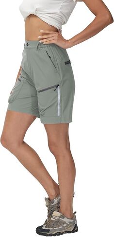 Women's Waterproof Casual Cargo Hiking Shorts Durable Fabric Pants with Multi-Function Zipper Pockets in Saudi Arabia