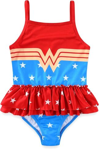 WARNER BROS Wonder Woman Girls Swimsuit UPF 50+ One Piece Bathing Suit for Toddler and Big Kids in Saudi Arabia