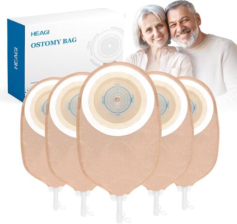 30 PCS Urostomy Bag, One-Piece Drainable Urostomy Supplies with Measure Card for Colostomy Ileostomy Stoma Care, Cut-to-Fit, 45 mm Max in Kuwait