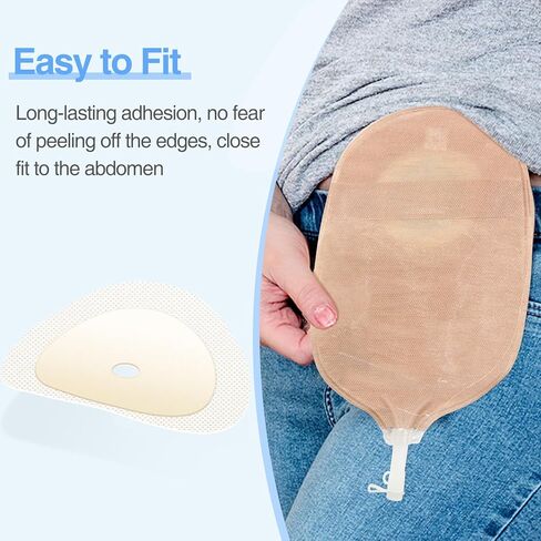 30 PCS Urostomy Bag, One-Piece Drainable Urostomy Supplies with Measure Card for Colostomy Ileostomy Stoma Care, Cut-to-Fit, 45 mm Max in Kuwait