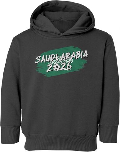 Saudi Tribute Flag Graphic - 2026 Soccer Fans Toddler Hooded Sweatshirt in Saudi Arabia
