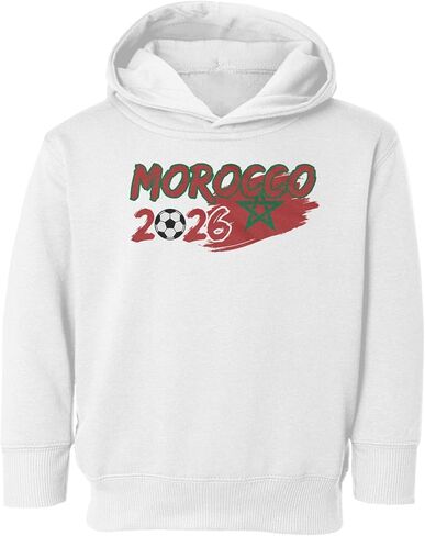 Morocco Tribute Flag Graphic - 2026 Soccer Fans Toddler Hooded Sweatshirt in Saudi Arabia