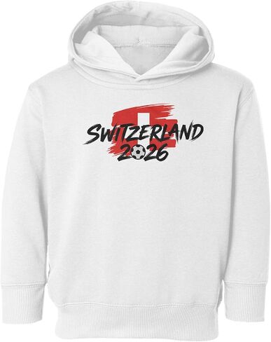 Switzerland Tribute Flag Graphic - 2026 Soccer Fans Toddler Hooded Sweatshirt in Saudi Arabia