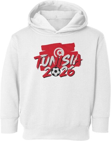 Tunisia Tribute Flag Graphic - 2026 Soccer Fans Toddler Hooded Sweatshirt in Saudi Arabia