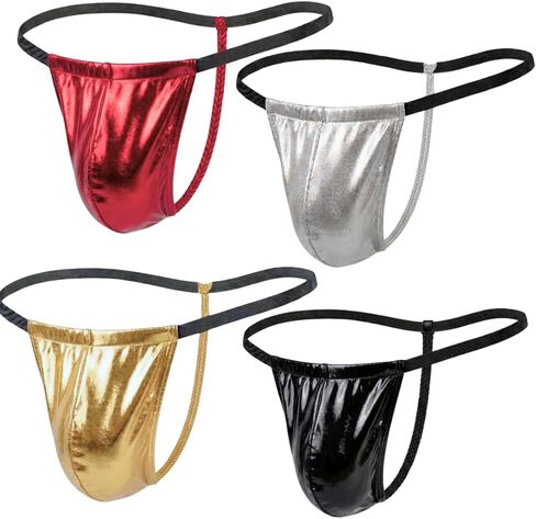 Hot Solid Men's Thong G-String Underwear, Stretch & All-Day Comfort Briefs, Thongs For Men Pack of 4 in Saudi Arabia