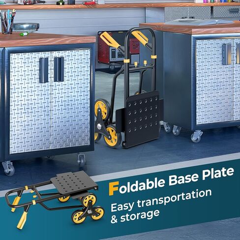 S AFSTAR Stair Climbing Cart, Heavy-Duty 350 lbs Capacity Stair Dolly for Stairs, Folding Trolley Cart with Telescoping Handle & Rubber Wheels, Portable Stair Climber Cart for Groceries Warehouse in Kuwait