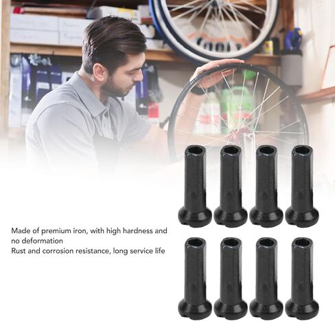 Iron Bicycle Spoke Hats - Durable Spoke Nipples for Small Wheels, Rust Resistant & Lightweight, Compatible with Road Folding & 14G Mountain Bikes, 2mm Diameter 14mm Length, 80 Pa (Type 1) in Saudi Arabia