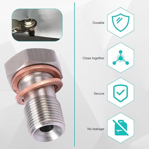 متري الفولاذ المقاوم للصدأ مسمار بانجو واحد، M10 × 1.0 محول تركيب الفرامل عرافة السيارة متري، المضادة للانزلاق ومضادة للكسر خط الفرامل توربو البانجو المناسب مع غسالة، يناسب معظم السيارات والدراجات النارية in Kuwait