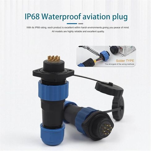 Flange Type Socket IP68 Waterproof Welding 1/2/3/4/5/6/7/9/10/12/14 Pin Connection Wire Cable Equipment(SP20-12F) in Saudi Arabia