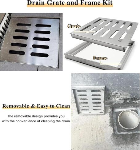 Heavy Duty Stainless Steel Drain Grate - Optimal Water Drainage Solution for Indoor & Outdoor Areas, Durable Floor Cover for Efficient Water Management in Kuwait