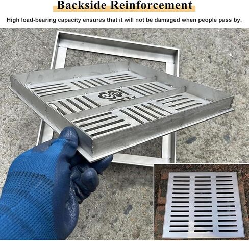 Heavy Duty Stainless Steel Drain Grate - Optimal Water Drainage Solution for Indoor & Outdoor Areas, Durable Floor Cover for Efficient Water Management in Kuwait
