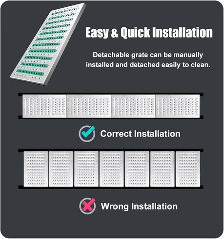 PCS Metal Drain Grate, 68.5 inch Heavy Duty Stainless Steel Channel Drain Cover for Outdoor & Indoor Floor Drainage, Rust-Resistant, Easy Installation in Kuwait