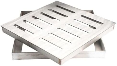 Durable Stainless Steel Drain Grate - Square Sewer Grid for Rainwater Collection, Corrosion-Resistant Well Cover, Heavy-Duty Design for Long-Lasting Use in Kuwait