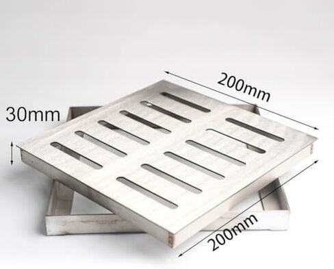 Durable Stainless Steel Drain Grate - Square Sewer Grid for Rainwater Collection, Corrosion-Resistant Well Cover, Heavy-Duty Design for Long-Lasting Use in Kuwait