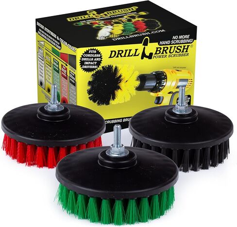 Construction Tools - Medium, Stiff, Ultra Stiff Scrub 3 Brush Kit - Threaded - 5/16 x 24 - fits Electric - Cordless - Air Pneumatic - Dual Action - Orbital - Rotary - Buffer - Polisher - Machine in Kuwait