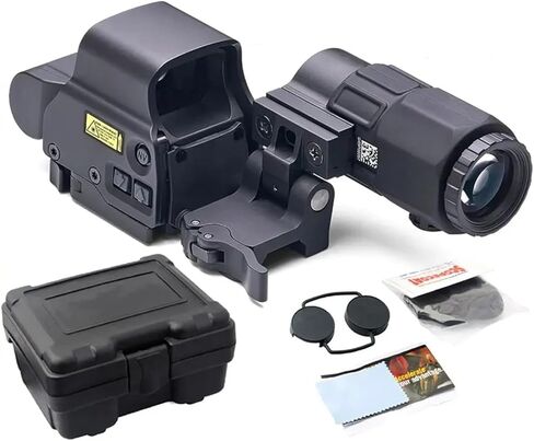 558 G45 نطاق رؤية معدني ثلاثي الأبعاد باللون الأحمر/الأخضر، مجموعة مكبرة 5X، تركيب خاص سريع التركيب قابل للفصل، لسكك حديدية 20 مم (أسود) in Kuwait