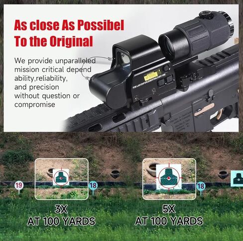 558 G45 نطاق رؤية معدني ثلاثي الأبعاد باللون الأحمر/الأخضر، مجموعة مكبرة 5X، تركيب خاص سريع التركيب قابل للفصل، لسكك حديدية 20 مم (أسود) in Kuwait