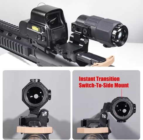 558 G45 نطاق رؤية معدني ثلاثي الأبعاد باللون الأحمر/الأخضر، مجموعة مكبرة 5X، تركيب خاص سريع التركيب قابل للفصل، لسكك حديدية 20 مم (أسود) in Kuwait