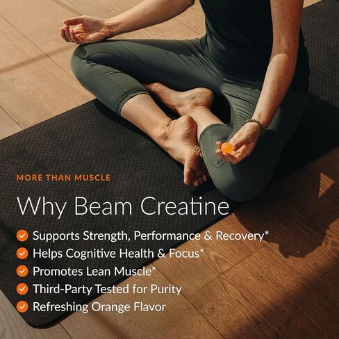 Beam Creatine Gummies – Creatine Monohydrate Gummies with 5g Creatine, Sugar Free, Muscle Strength & Workout Recovery Support, Creatine Gummies for Women and Men, Orange Flavor, Vegan, 30 Servings in Kuwait