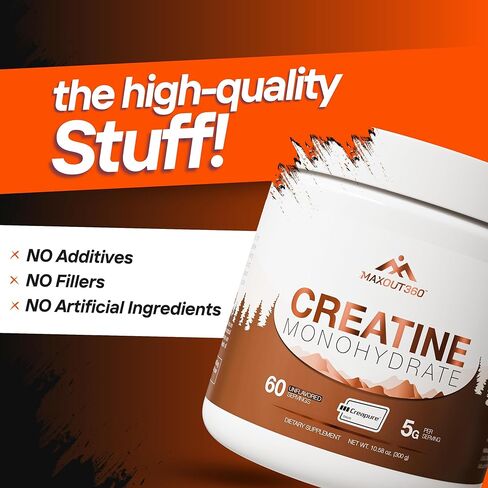 Creapure Creatine Monohydrate Powder, 60 Servings, Unflavored, NSF Certified Creatine for Muscle Growth, Strength & Recovery, Pure German Creatine Monohydrate for Women & Men in Saudi Arabia