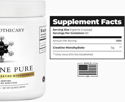 كرياتين بيور - مسحوق كرياتين مونوهيدرات ميكرونيزد 5 جرام، 60 حصة، 300 جرام، بدون نكهة، بدون مواد مالئة، نباتي، غير معدل وراثيًا، خالي من الغلوتين، صنع في الولايات المتحدة الأمريكية in Kuwait