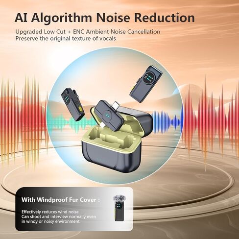 ميكروفون MAYBESTA اللاسلكي Lavalier لهاتف iPhone Android - ميكروفون بلوتوث على شكل طية صدر السترة لتسجيل الفيديو مع علبة الشحن - مشبك صغير على الميكروفونات لمقابلة Podcast Vlogging TikTok in Kuwait