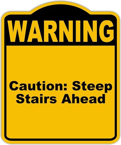 Caution Steep Stairs Ahead Warning Yellow Black Aluminum Composite Sign 20 x 24 inches in Saudi Arabia