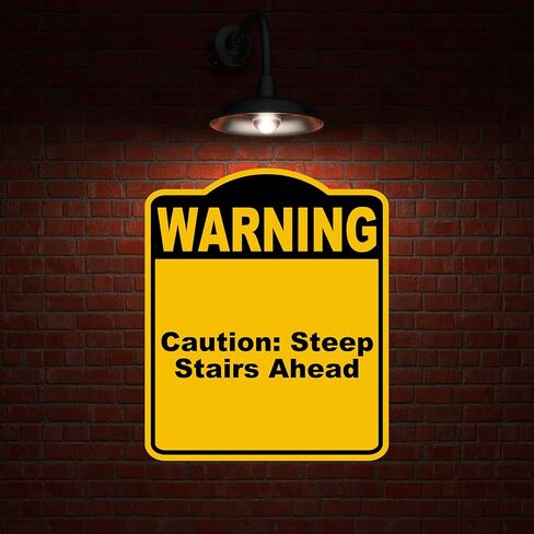 Caution Steep Stairs Ahead Warning Yellow Black Aluminum Composite Sign 20 x 24 inches in Saudi Arabia