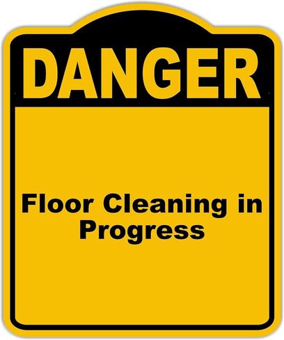 Floor Cleaning in Progress Danger Yellow Black Aluminum Composite Sign 20 x 24 inches in Saudi Arabia