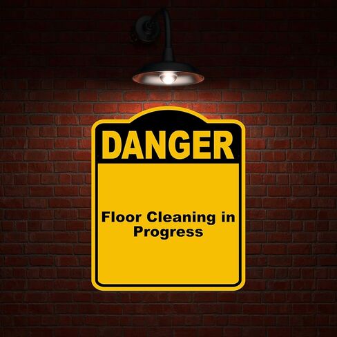 Floor Cleaning in Progress Danger Yellow Black Aluminum Composite Sign 20 x 24 inches in Saudi Arabia
