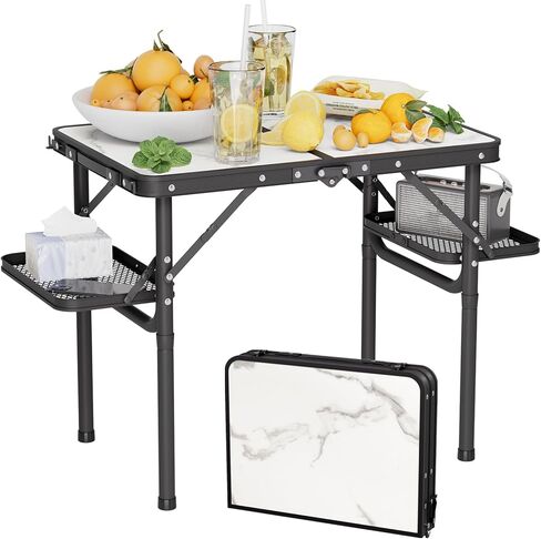 Titanker Small Camping Table Foldable 2ft, Folding Picnic Table with Side Racks & Net, Folding Camp Table Portable Beach Table, Car Camping Essentials, Sturdy Light Aluminum, Gift for Father Husband in Kuwait