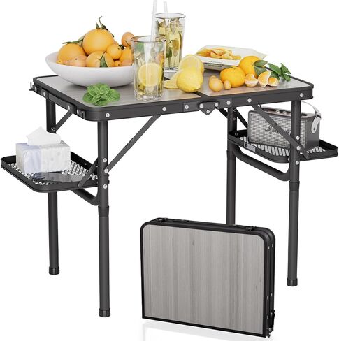 Titanker Folding Camping Table Small 2ft, Small Folding Table Portable with 50% Extra Space, Folding Picnic Table, Portable Beach Table, Car Camping Essentials, Aluminum Light & Solid in Kuwait