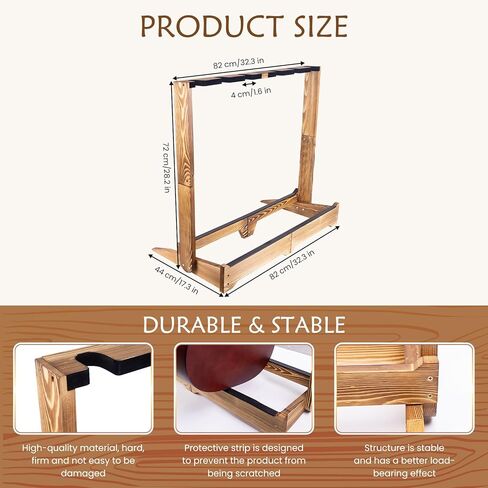 WodGod Multi-Guitar Stand 6 Slot Wooden Guitar Holder with Detachable Assembly Non-Slip Scratch-Proof Design,Designed for Electric, Acoustic, Bass Guitars & Cases,Modern Home Decor in Saudi Arabia