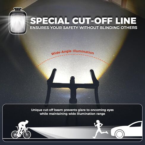 ROCKBROS 1000Lumens Bike Light 2800mAH USB C Rechargeable Bike Headlight IPX6 Waterproof Bicycle Front Lightweight Smart Light for Safe Night Riding in Saudi Arabia