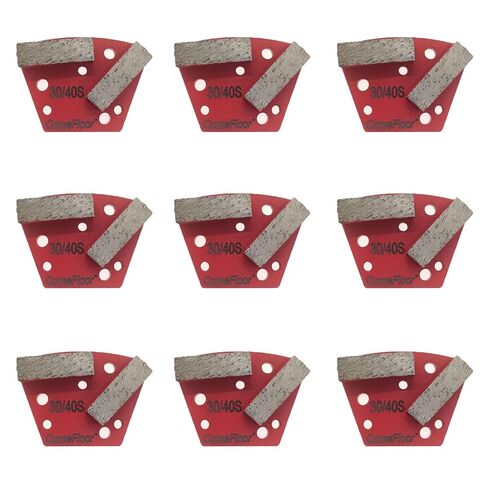 Trapezoid Diamond Metal Grinding Shoes for Concrete Floor, Compatible with Diamatic/Sase/CPS Grinders, 30/40 Grit Soft Bond, 9PCS in Saudi Arabia